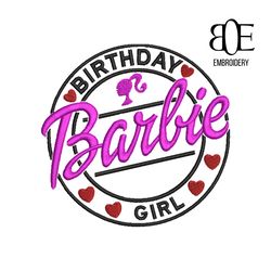 barbie bhirtday girl embroidery design, princess embroidery design, embroidery patches, girl embroidery pattern,