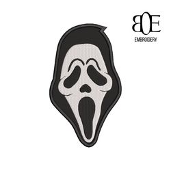 scream mask embroidery designs, halloween embroidery design, machine embroidery, embroidery pattern, instant download