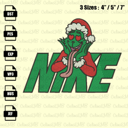 nike santa grinch christmas embroidery design, christmas embroidery file, instant download