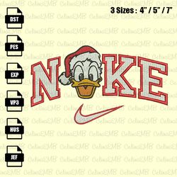 nike donald duck christmas embroidery design, christmas embroidery file, instant download