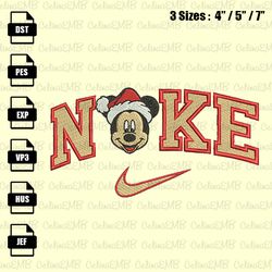 nike mickey santa christmas embroidery design, christmas embroidery file, instant download