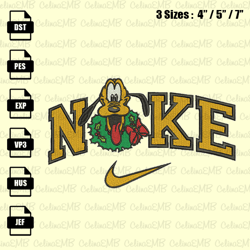 nike desney pluto christmas embroidery design, christmas embroidery file, instant download