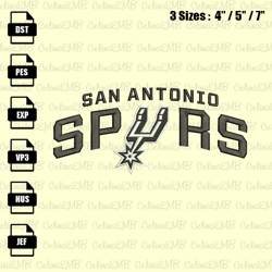 san antonio spurs embroidery design, nba embroidery file, instant download