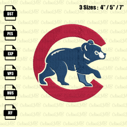 chicago cubs embroidery design, mlb embroidery file, instant download