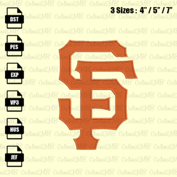 san francisco giants embroidery design, mlb embroidery file, instant download