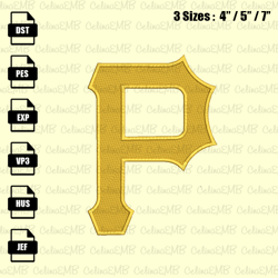 pittsburgh pirates embroidery design, mlb embroidery file, instant download