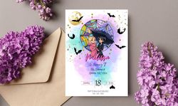 wednesday and enid birthday invitation download for print or text 5x7 editable digital wednesday printable template