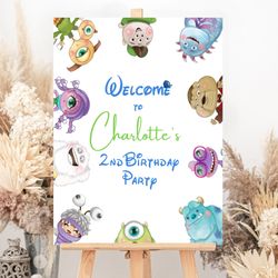 monsters inc welecome poster 16x20 welcome sign, self editable digital template