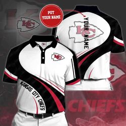 custom kansas city chiefs polo shirt: personalized fan gear with 8 designs – show team support!