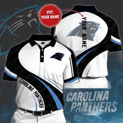 show your team spirit with personalized carolina panthers 81 polo shirt!