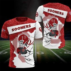 get ready for game day with the 2023-24 oklahoma sooners 3d printing t-shirt – exclusive fan gear