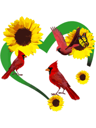 sunflowers cardinal birds(9)