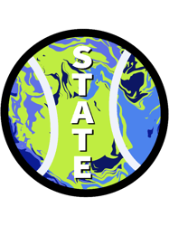 tie dye tennis ball with state logo