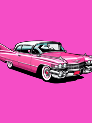 pink cadillac graphic