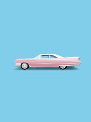 pink cadillac illustration graphic