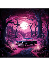 pink cadillac on a spooky ride