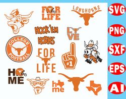 texas longhorns svg bundle, texas longhorns svg, sport svg, ncaa svg, png, dxf, eps digital file.