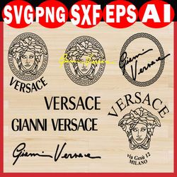 versace logo bundle svg, versace svg, gianni versace svg