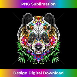 panda bear sugar skull day of the dead dia de muertos - artisanal sublimation png file - ideal for imaginative endeavors