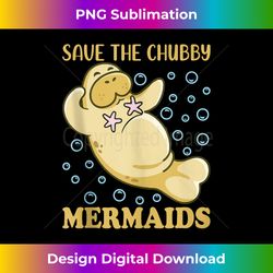 save the chubby sea cow mermaids manatee floaty potatoes tank top - vibrant sublimation digital download - lively and captivating visuals