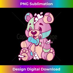 anime aesthetic pastel goth evil stich teddy bear gifts - minimalist sublimation digital file - tailor-made for sublimation craftsmanship