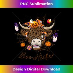 halloween boo heifer highland cow pumpkin spooky heifer - sleek sublimation png download - elevate your style with intricate details