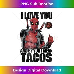 marvel deadpool i love tacos valentine's long sleeve tee long sleeve - sophisticated png sublimation file - access the spectrum of sublimation artistry