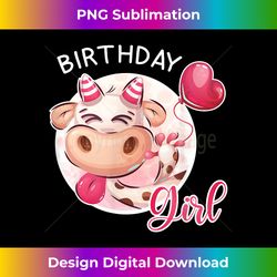 birthday girl cow birthday party theme farm animals gift - sublimation-optimized png file - crafted for sublimation excellence