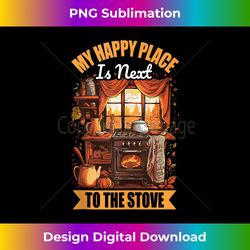 my happy place is next to the stove cooking kitchen chef tank top - crafted sublimation digital download - customize with flair
