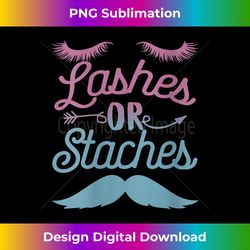 womens gender reveal party supplies - lashes or staches v-neck - sophisticated png sublimation file - chic, bold, and uncompromising