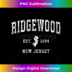 ridgewood new jersey nj vintage athletic sports design - sleek sublimation png download - rapidly innovate your artistic vision