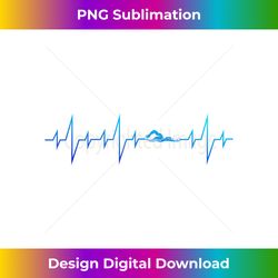 Aquatic Sport Swimmer Heartbeat Swim Practice Swimming - Sophisticated PNG Sublimation File - Rapidly Innovate Your Artistic Vision