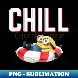 despicable me minions chill tracer text pool float - high-resolution png sublimation file