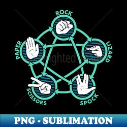rock paper scissors spock lizard funny game - signature sublimation png file