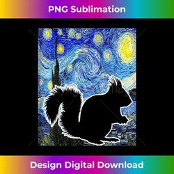 squirrel starry night squirrel lover squirrel painting - luxe sublimation png download - ideal for imaginative endeavors