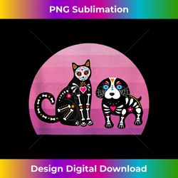 sugar skull cat and dog retro day of dead halloween mexican tank top - chic sublimation digital download - challenge creative boundaries