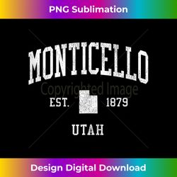 Monticello UT Vintage Athletic Sports JS01 Tank Top - Minimalist Sublimation Digital File - Striking & Memorable Impressions