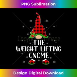 matching family red plaid the weight lifting gnome christmas tank top - edgy sublimation digital file - tailor-made for sublimation craftsmanship