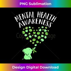 mental health awareness ribbon elephant happiness graphic - minimalist sublimation digital file - customize with flair
