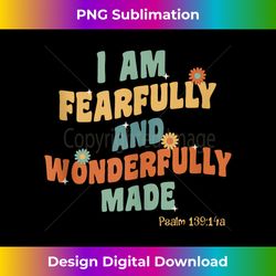 retro groovy fearfully and wonderfully made bible verse tank - sublimation-optimized png file - chic, bold, and uncompromising