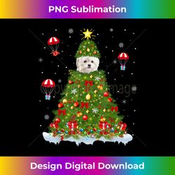 xmas tree decorations lights santa maltese dog christmas - urban sublimation png design - crafted for sublimation excellence