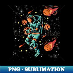 abstract astronaut as basketball player - signature sublimation png file