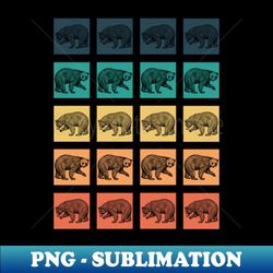 cute bears bear lover black brown bears retro vintage bear art - premium png sublimation file