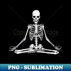 meditating skeleton halloween costume lotus yoga zen balance - instant sublimation digital download