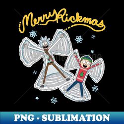 rick and morty merry rickmas snow angels snowflakes holidays - premium png sublimation file