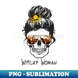 witchy skull woman halloween costume - decorative sublimation png file