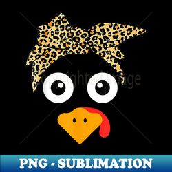 s turkey face leopard headband thanksgiving pilgrim - stylish sublimation digital download