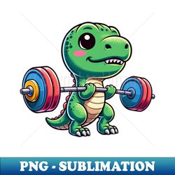 dino workout dumbbell bench press tyrannosaurus design - unique sublimation png download