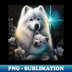 captivating samoyeds - unique sublimation png download