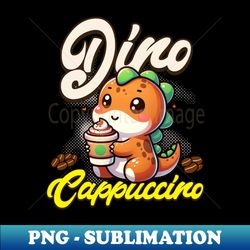 coffee time with dino cappuccino - png transparent sublimation file